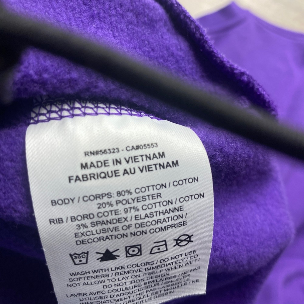 Jordan Sweatshirt Lakers LeBron James Men L Purple Cotton Blend NBA Jersey Style - Picture 6 of 12